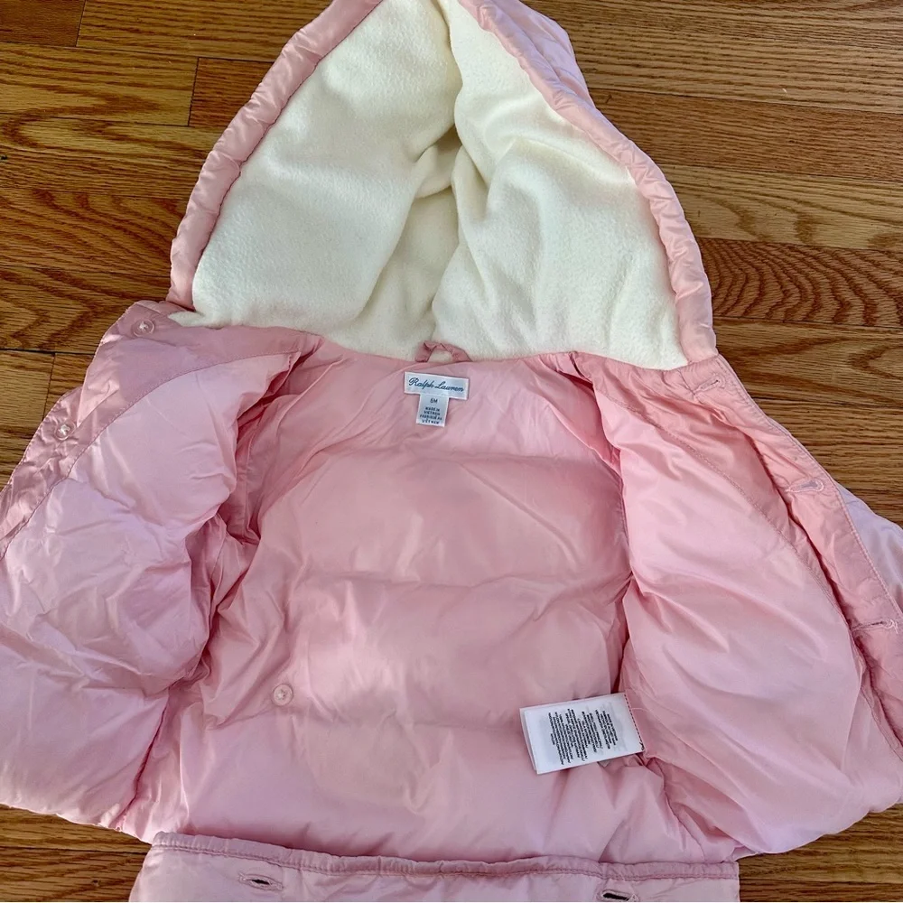 Ralph Lauren Baby Pink Coat And Bunting Attachmemt 6 Months